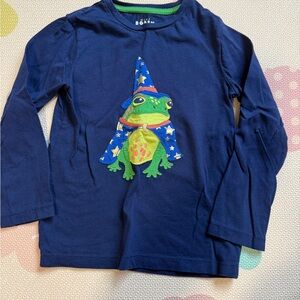 Mini Boden Navy Frog Wizard Long Sleeve Tee